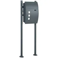 Homcom Briefkasten Silber inkl. Zeitungsfach