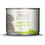 MjAMjAM 6x200g MjAMjAM leckeres Rind an gedämpftem Kürbis Katzenfutter nass
