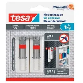 Tesa Klebeschraube für Tapeten und Putz verstellbar max. 1 kg
