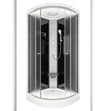 SeniorBad Duschkabine Fertigdusche Dusche Komplettkabine D10-03M0-EC 80x80 cm - Schwarz