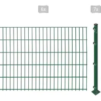 Arvotec Doppelstabmattenzaun ESSENTIAL 103 zum Aufschrauben, (Set, 13-St), Zaunhöhe 103 cm, Zaunlänge 2 - 60 m grün 12 m x 103 cm