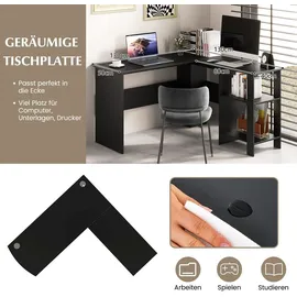 Costway Schreibtisch L-Form, 130... x 130 x 74 cm Schwarz