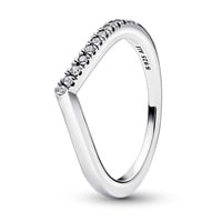 Pandora Timeless Wishbone Halb Funkelnder in Sterling-Silber mit Cubic Zirkonia Timeless Collection, Größe 54,