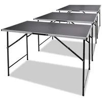 vidaXL Tapeziertisch 100 x 60 cm 3 Stk. Schwarz 34193