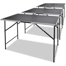 vidaXL Tapeziertisch 100 x 60 cm 3 Stk. Schwarz 34193