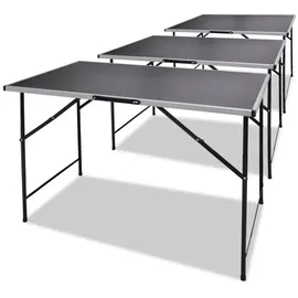 vidaXL Tapeziertisch 100 x 60 cm 3 Stk. Schwarz 34193