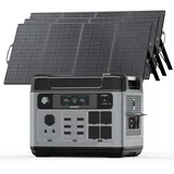 OUKITEL 3200W Solargenerator mit 3x200W Solarpanel, 2048Wh Tragbare Powerstation, LiFePO4 Akku, 0–80% in 45 Min.Laden, USV, APP, Portable Power Station für Camping, Wohnmobile, Notstrom, P2001E Pro