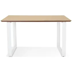 Kadima Design Computertisch  130x70 cm  Kompakt Platzsparend Modern  Beige-Weiß  Holzdekor Arbeitstisch
