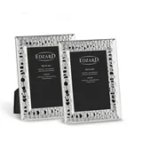Edzard 2er Set Fotorahmen Bilderrahmen Gubbio (10x15 cm, edel versilbert, anlaufgeschützt, 2 Aufhänger
