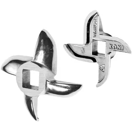 WolfCut Lochscheibensatz für Fleischwolf Größen 5/3,0mm + 8,0mm und 1 Sichelmesser kompatibel mit allen gängigen Fleischwölfe Größe 5