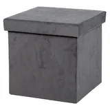 Urban Living Sitzwürfel Sitzhocker mit Stauraum Aufbewahrungsbox Sitz, gepolsterte Sitzfläche, bis 120 kg bleastbar grau