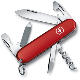 Victorinox Taschenmesser Sportsman, Swiss Army Knife, Multitool, 13 Funktionen, Klinge, Dosenöffner, Schraubendreher 3 mm