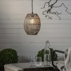 Dekoleuchte Lampenschirm Rattan H: 30cm für E27 Fassungen Außen beige