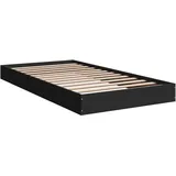 HEFZGDB Bettgestell Schwarz 90x190 cm Holzwerkstoff Jugendbett Bed Frame Familienbett Einzelbetten für Herberge Gästezimmer Schlafzimmer Wohnbereich
