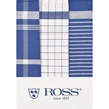Ross 3er Pack Halbleinen Geschirrtücher Exclusiv 50x70 cm | blau - blau