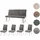 Mendler Esszimmer-Set HWC-G55, 4er-Set Stuhl + Sitzbank 160cm, Edelstahl gebürstet Stoff/Textil Chenille ~ dunkelgrau