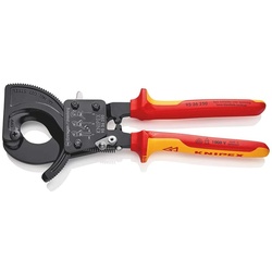 KNIPEX VDE Kabelschneider Mehrkomponenten-Hüllen Ratschenprinzip, Kabelschneider