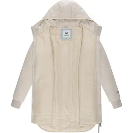 Ragwear Damen Teddyfleece Kurzmantel warmer Plüschmantel mit Kapuze Longeddy YOUMODO Ecru25 Gr. XL - XL