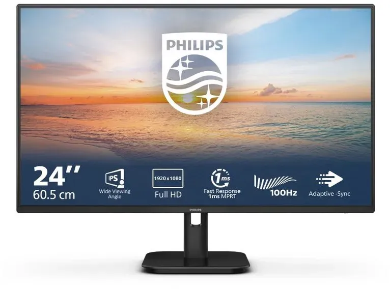 Philips Philips 24E1N1100A/00 24" TFT-Monitor mit LED-Technik. TFT-Monitor (1920 x 1080 Pixel px, Full HD, 1 ms Reaktionszeit, LED-Technik, Elegantes schwarzes Design) schwarz