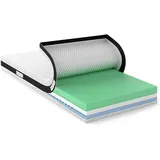 Amazon Basics 2-in-1-Matratze mit Hybridschaumkern, Mittel Fest (H3) und Fest (H4), 160 x 200 x 18 cm, Weiß