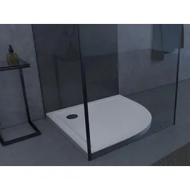 Aurlane Duschtasse Duschwanne Viertelkreis 90 x 90 cm - hochwertige Duschtasse aus Sanitär-acryl, passend für Viertelkreis-duschabtrennungen mit einem Radius von 55 cm und einer Grundfläche von 90 x 90 cm