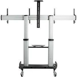 Startech Doppel TV Ständer 220 cm Schwarz/Silber