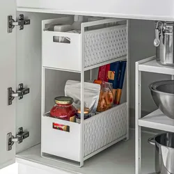Yamazaki Tower Schrank-Aufbewahrungskorb Metall weiß