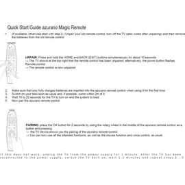 azurano Fernbedienung Magic Remote AN-MR600, AKB74495301, AKB74495302 für 2015 LG Smart TV mit Sprachsteuerung, Mausfunktion