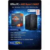 Office PC - AMD Ryzen 5 5600GT 6 x 3,6GHz - 16GB DDR4 - Radeon Grafik - 240GB SS...