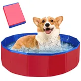 Faltbarer Hundepool,Hundepool Schwimmbad für Hunde,Hunde Planschbecken,Schwimmbecken für Katzen,rutschfeste und Verdickt PVC,Tragbare,für Kleine Hunde Katze,50x8cm,Nur für Erwachsene