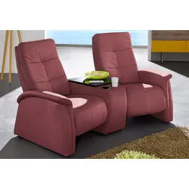 exxpo - sofa fashion "Tivoli, Kinosofa, bequem", rot (bordeaux), B:207cm H:109cm T:97cm, NaturLeder;Luxus-Microfaser, »Aqua Clean« (50% Polyester, 35% Polyacryl, 15% Polyamid);Softlux-Kunstleder, Sofas, mit Relaxfunktion, integrierter Tischablage und