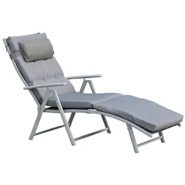 Outsunny Sonnenliege 137 x 63,5 x 101 cm Grau