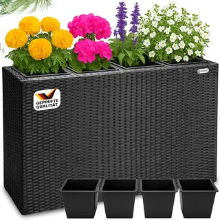 CASARIA Blumentopf 95 x 27 x 60 cm schwarz
