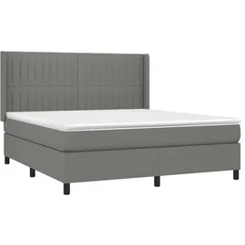 vidaXL Boxspringbett mit Matratze & LED Dunkelgrau 180x200 cm Stoff