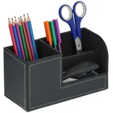 Relaxdays Schreibtisch Organizer Kunstleder Schwarz