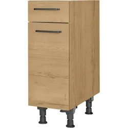Unterschrank NOBILIA ""Structura", Ausrichtung wählbar, vormont., in den Breiten 30, 45 und", braun (front und korpus: eiche sierra nachbildung), B:30cm H:87cm T:58,3cm, Schränke, 60 cm Breite, mit höhenverstellbaren Sockelfüßen, vormontiert