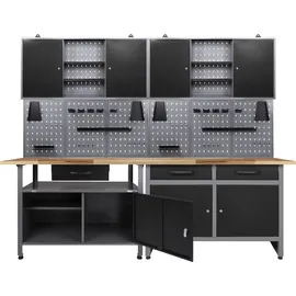 Ondis24 Lochwand Metall 240 cm grau/schwarz unbestückt