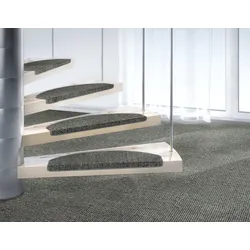 Stufenmatte DEKOWE "Mara S2", grau (anthrazit), B:25cm H:5mm L:65cm, Sisal, Teppiche, 100% Sisal, große Farbauswahl, selbstklebend, auch als Set 15 Stück