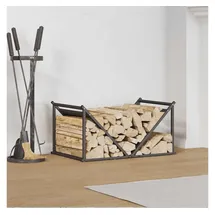 vidaXL Kaminholzregal Kaltgewalzter Stahl 70 x 43 x 34,5 cm Schwarz