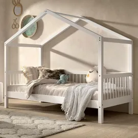 Vipack Hausbett 90 x 200 cm Buche massiv weiß lackiert
