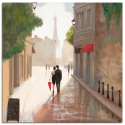 Wandbild ARTLAND "Paris Romanze I", beige (farbe bild(er): naturfarben), B:70cm H:70cm, Canvas, Leinwand, Bilder, als Leinwandbild, Poster, Wandaufkleber in verschied. Größen