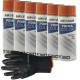 vasalat Dupli-Color Lackspray reinorange glänzend RAL 2004 - Sprühlack für Metall, Kunststoff und Holz - wetterfeste Sprühfarbe für den Innen- und Außenbereich UV -beständig, 6 Stück