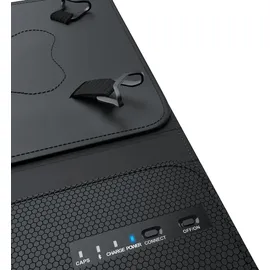 Aplic CSL Bluetooth Tastatur mit Schutzhülle, Tablet-Tastatur für 9-12 Zoll Tablets, magnetische Befestigung, Multimedia Funktionstasten, QWERTZ Layout