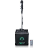 Lenco BTC-070 Karaoke Anlage - Bluetooth Lautsprecher mit Mikrofon - Musikbox - Lichteffekte - 10 Stunden Akkulaufzeit - USB - Micro SD - AUX IN - Schwarz