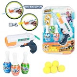 Toi-Toys FOAM STRIKE X Set - Wasserpistole mit 5 Bällen und 3 Kegeln