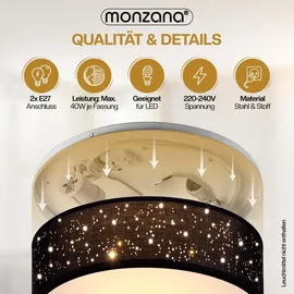 monzana Sternenhimmel 2-flammig rund schwarz