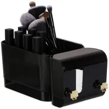 Relaxdays Kosmetik Organizer Wand Gold,Schwarz