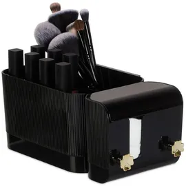 Relaxdays Kosmetik Organizer Wand Gold,Schwarz