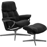 Stressless Ruby M | Cross Untergestell Batick Schwarz Poliertes Aluminium Schwarz