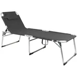 LINDER EXCLUSIV XXL Sonnenliege Dreibeinliege Gartenliege Anthrazit gepolstert